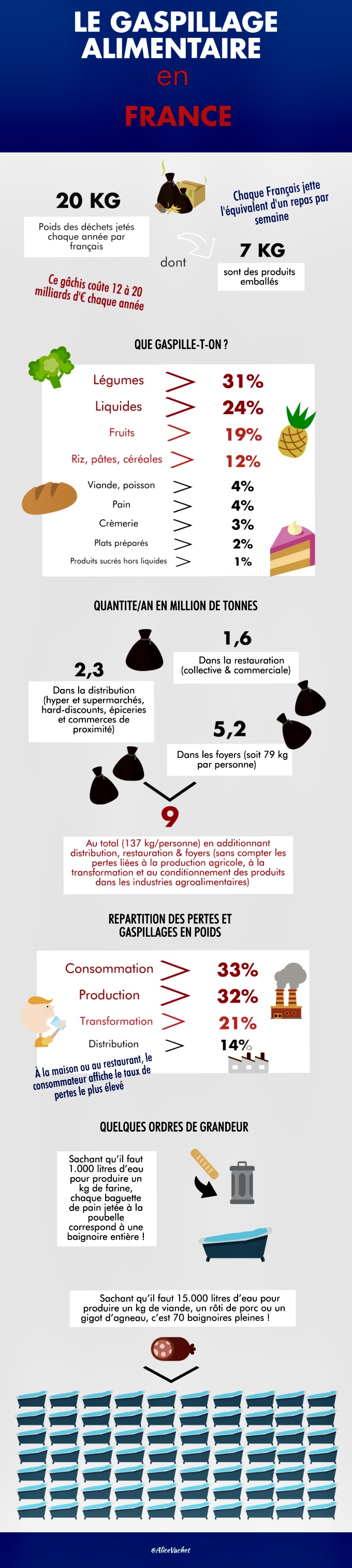 [Infographie] Le gaspillage alimentaire en France